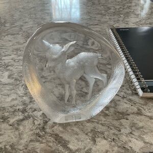 Elegant Clear Glass Deer Sculpture